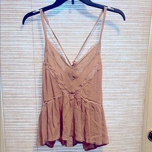 American Eagle Trimmed Cami Top - light mauve